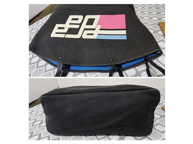 Borsa tote Prada Canapa Racing Logo Nera Nero - vista 5