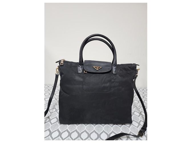 PRADA Tote in Nylon Saffiano Nero - vista 13