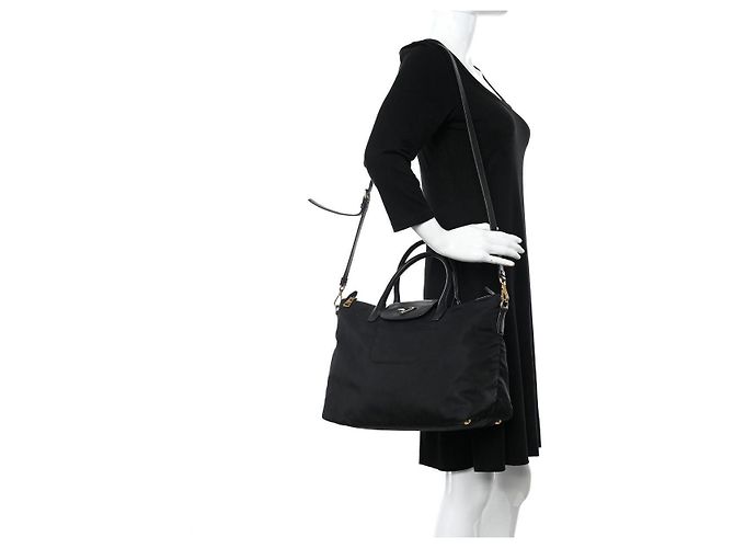 PRADA Tote in Nylon Saffiano Nero - vista 14