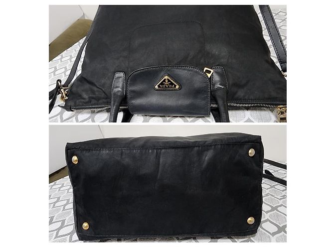 PRADA Tote in Nylon Saffiano Nero - vista 5