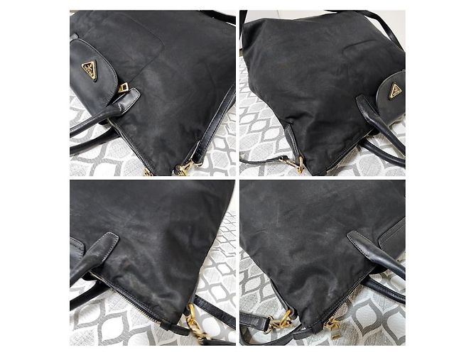 PRADA Tote in Nylon Saffiano Nero - vista 9