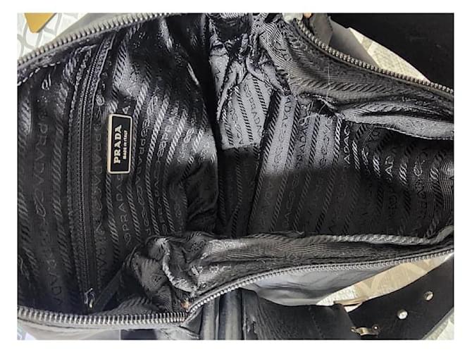Borsa a Spalla Prada Tessuto Nera Nero - vista 10