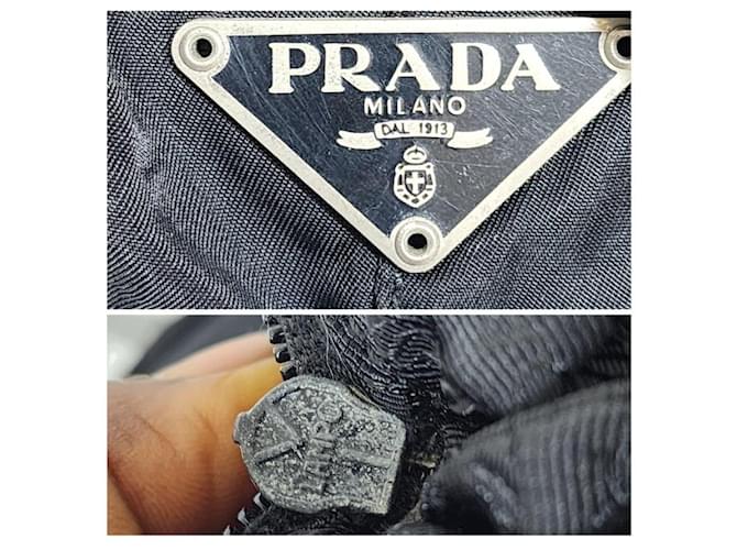 Borsa a Spalla Prada Tessuto Nera Nero - vista 4