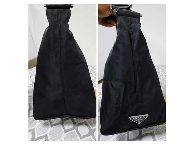 Borsa a Spalla Prada Tessuto Nera Nero - vista 5