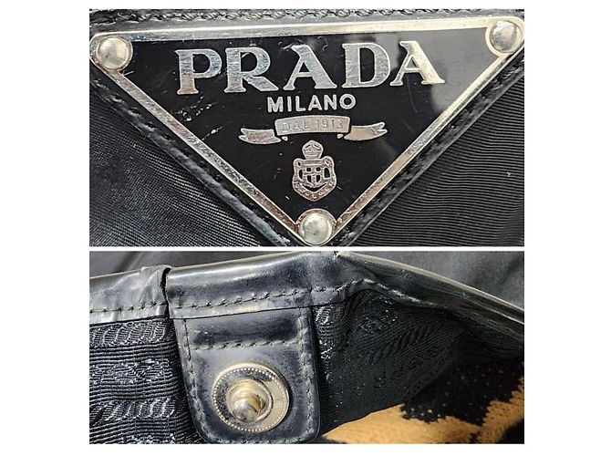 Borsa tote Tessuto in nylon e pelle nera di Prada Nero - vista 4