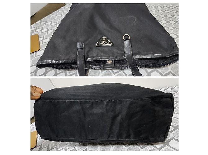 Borsa tote Tessuto in nylon e pelle nera di Prada Nero - vista 5