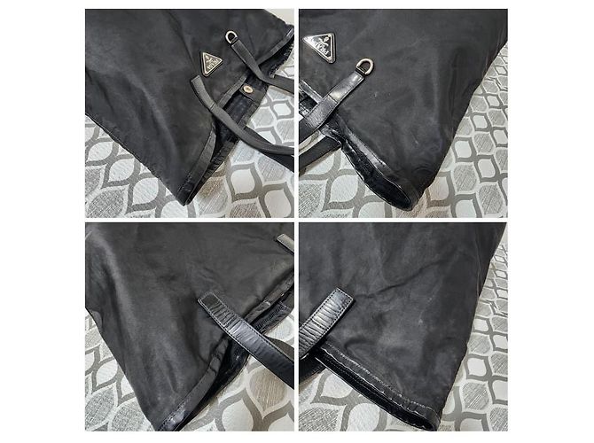 Borsa tote Tessuto in nylon e pelle nera di Prada Nero - vista 8