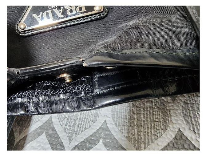 Borsa tote Tessuto in nylon e pelle nera di Prada Nero - vista 9