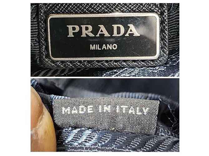 PRADA Piccola Borsa a Tracolla in Nylon Tessuto e Pelle Saffiano Nera Nero - vista 3