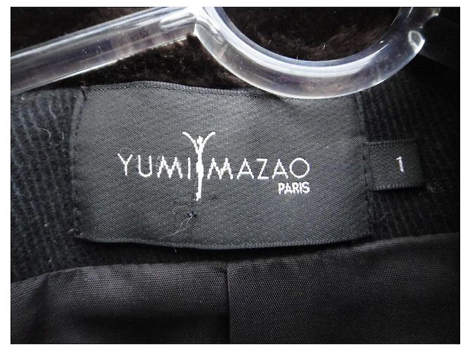 Autre Marque Abrigo Yumi Mazao Negro de Lana y Cachemira - vista 2