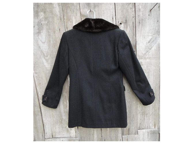 Autre Marque Abrigo Yumi Mazao Negro de Lana y Cachemira - vista 7