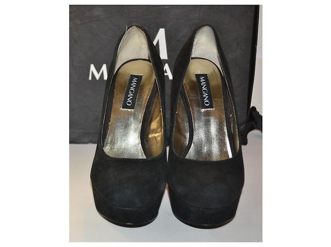 Décolleté Mangano in scamosciato nero con plateau Taglia 37 IT - vista 2