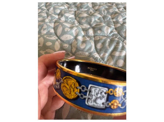 Pulsera Hermès Azul Oro Gold hardware - vista 2
