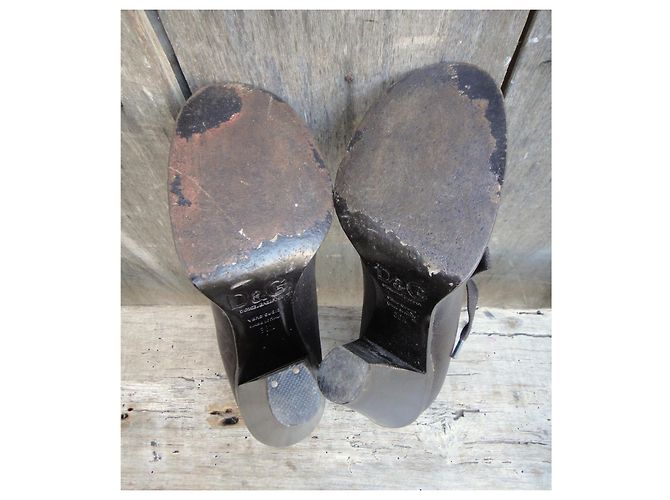 Dolce & Gabbana Derbies con tacco in pelle marrone scuro - vista 5