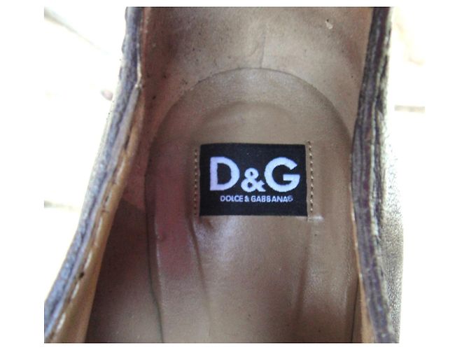 Dolce & Gabbana Derbies con tacco in pelle marrone scuro - vista 6