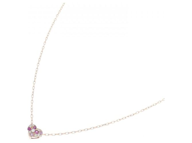 Autre Marque Au750 Saphir-Diamant-Halskette Pink - Ansicht 2