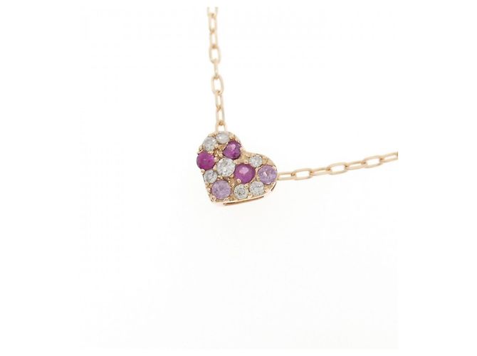 Autre Marque Au750 Saphir-Diamant-Halskette Pink - Ansicht 3