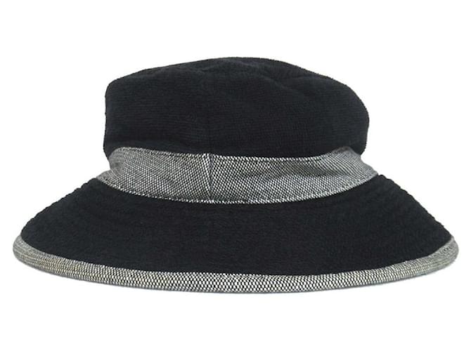 Hermès MOTSCH Plüsch Bucket Hat 56 Blau Marineblau - Ansicht 2