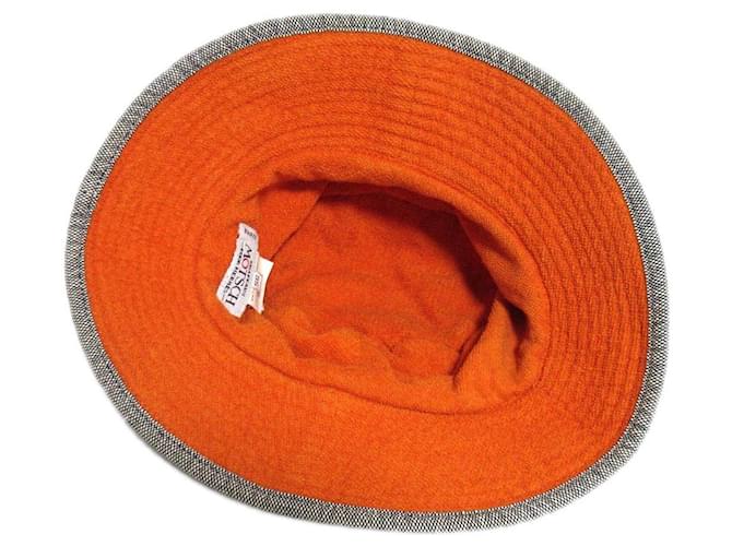 Hermès MOTSCH Plüsch Bucket Hat 56 Blau Marineblau - Ansicht 3