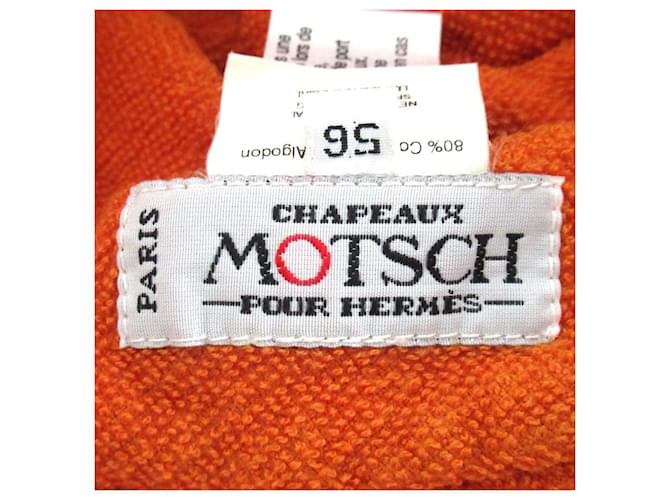 Hermès MOTSCH Plüsch Bucket Hat 56 Blau Marineblau - Ansicht 6