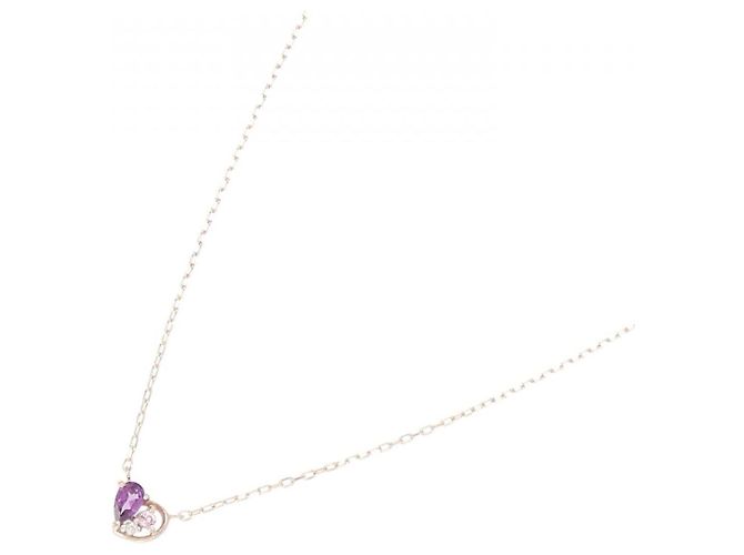 Autre Marque Collar de granate en oro rosa K10 con diamantes de turmalina - vista 2