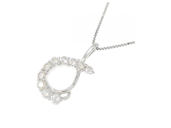 Autre Marque Collier en diamant en or blanc Au750 Argenté - vue 3