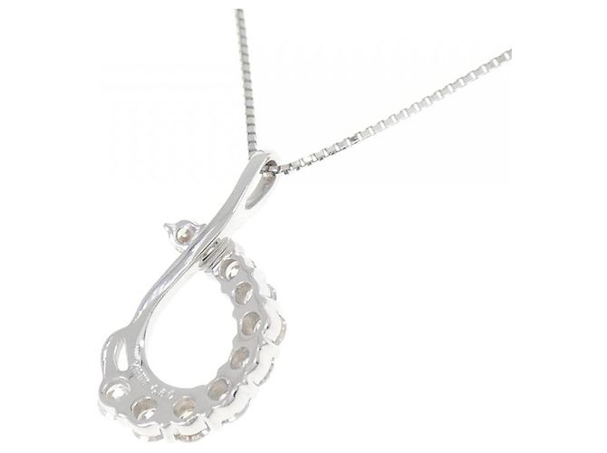 Autre Marque Collier en diamant en or blanc Au750 Argenté - vue 4