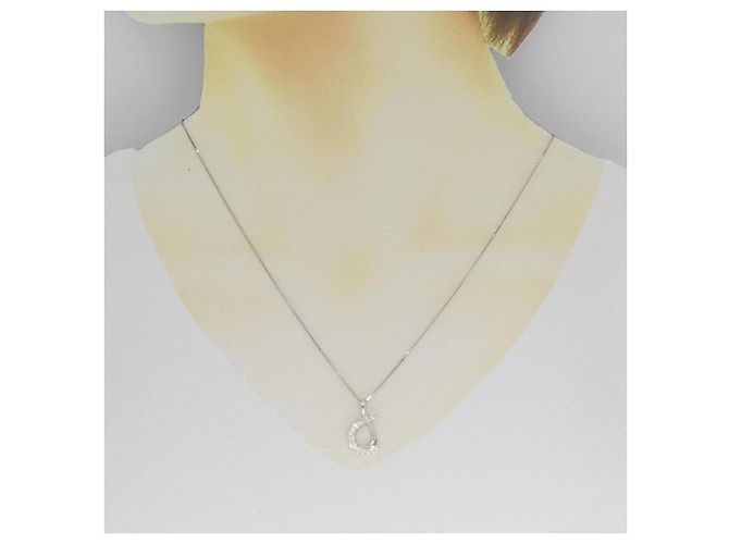 Autre Marque Collier en diamant en or blanc Au750 Argenté - vue 6