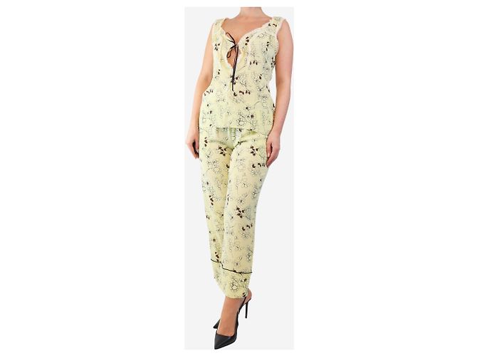 Marni Conjunto de top de tirantes floral amarillo y pantalón - talla M - vista 3