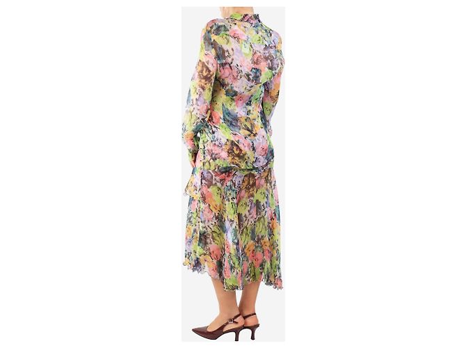 Dries Van Noten Blusa floral transparente multicolor - talla UK 14 - vista 2