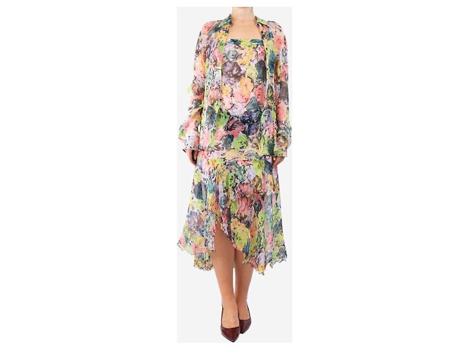 Dries Van Noten Blusa floral transparente multicolor - talla UK 14 - vista 3