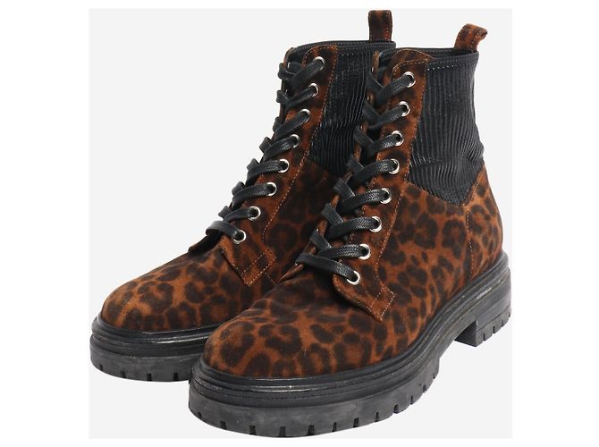 Gianvito Rossi Botines de estampado de leopardo - talla EU 37 Castaño - vista 2