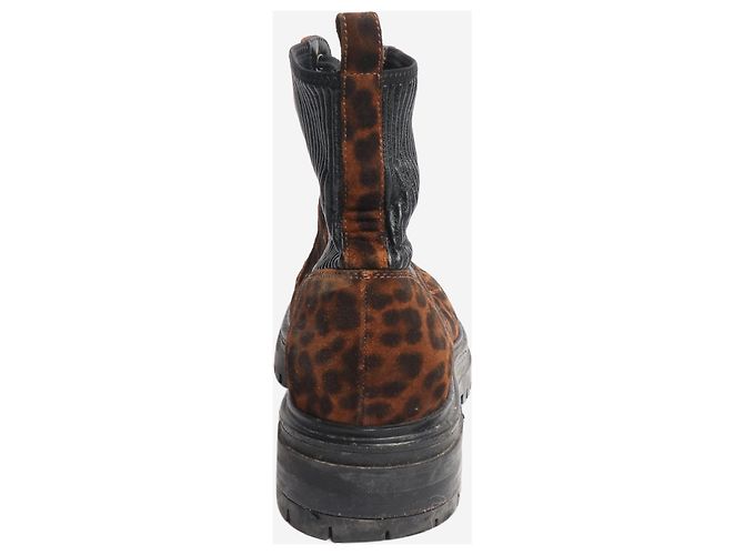 Gianvito Rossi Botines de estampado de leopardo - talla EU 37 Castaño - vista 3