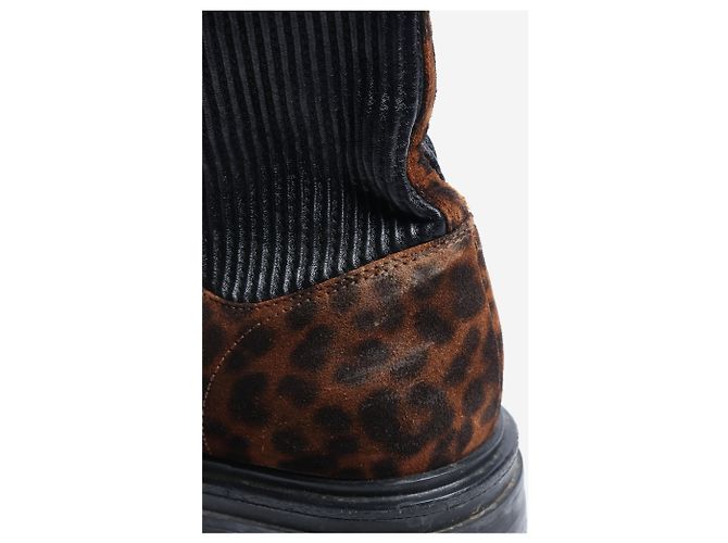 Gianvito Rossi Botines de estampado de leopardo - talla EU 37 Castaño - vista 4