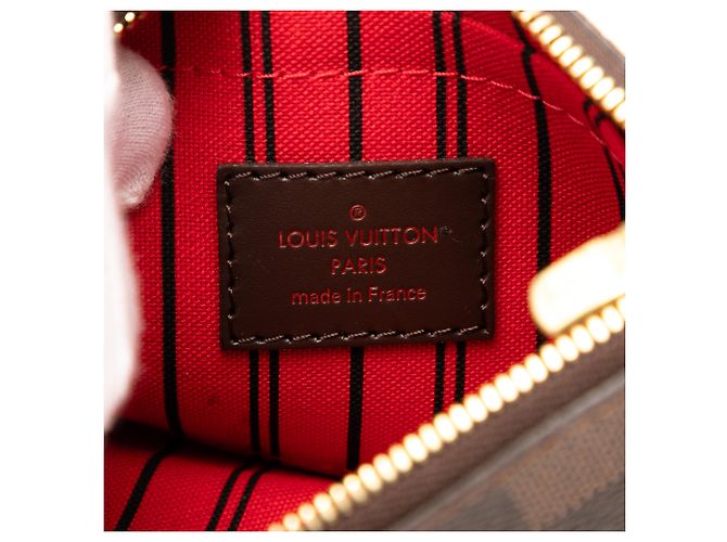 Pochette Louis Vuitton Neverfull PM Damier Ebene Marrone - vista 5