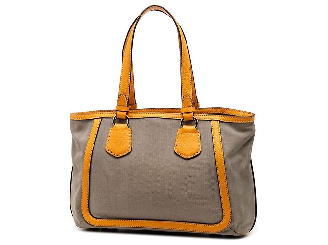 Céline Celine Braune Canvas Tragetasche Beige - Ansicht 2