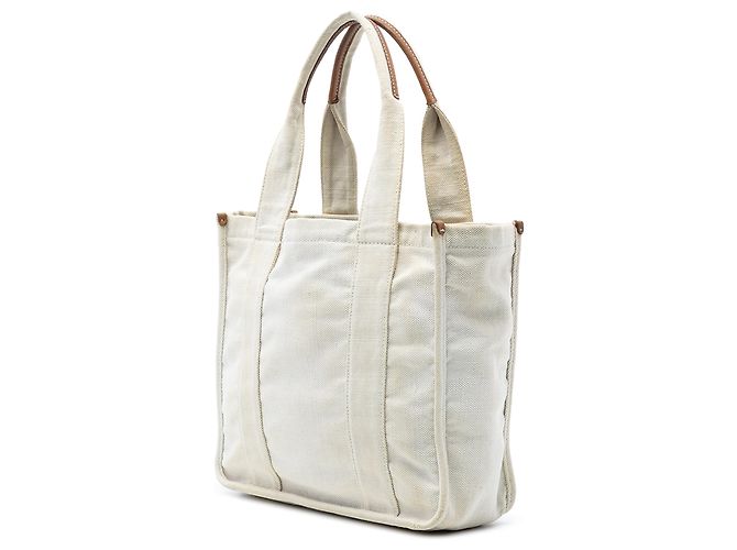 Prada Weiße Canvas Canapa Tote - Ansicht 2