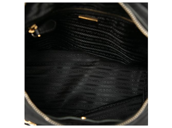 Bolsa de ombro tessuto preta Prada Preto - vista 4