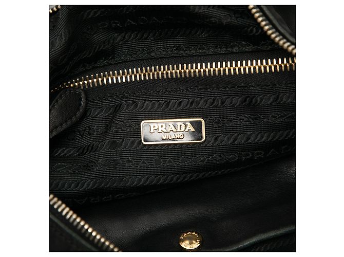 Bolsa de ombro tessuto preta Prada Preto - vista 5