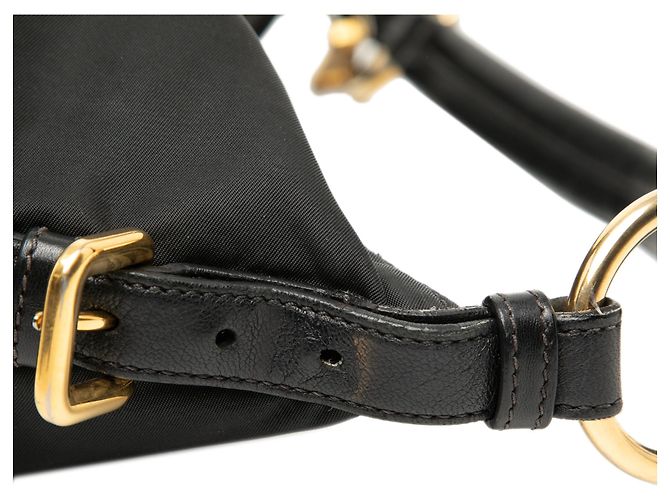 Bolsa de ombro tessuto preta Prada Preto - vista 6