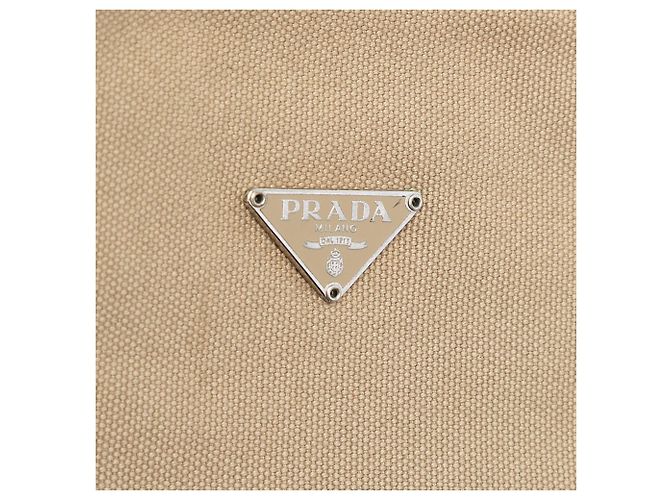 Prada Canapa Tote mit braunem Cinghiale-Besatz - Ansicht 5