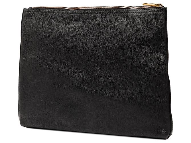 Clutch in pelle nera media con logo Gucci Nero - vista 2