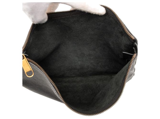Clutch in pelle nera media con logo Gucci Nero - vista 4