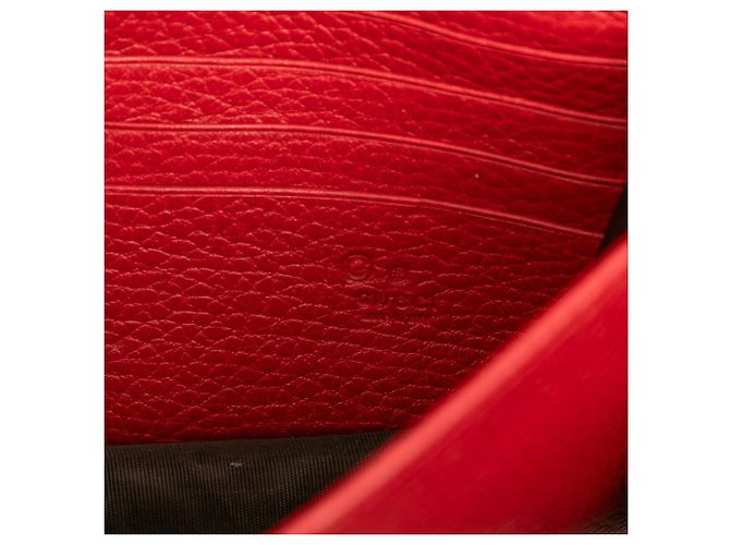Cartera de cuero rojo Gucci con cadena y logo G entrelazado Roja - vista 5