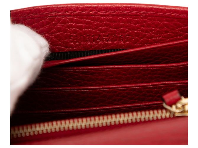 Cartera de cuero rojo Gucci con cadena y logo G entrelazado Roja - vista 6