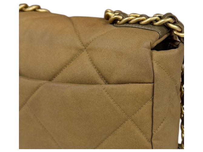 Borsa a Spalla Chanel 19 in Tela di Cotone Marrone - vista 10