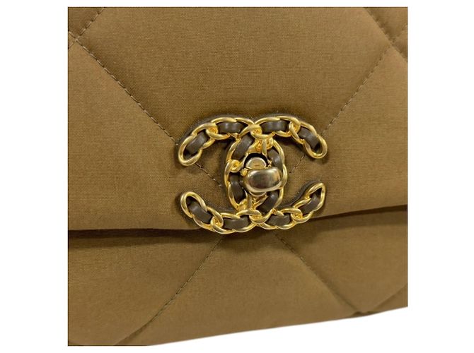 Borsa a Spalla Chanel 19 in Tela di Cotone Marrone - vista 11