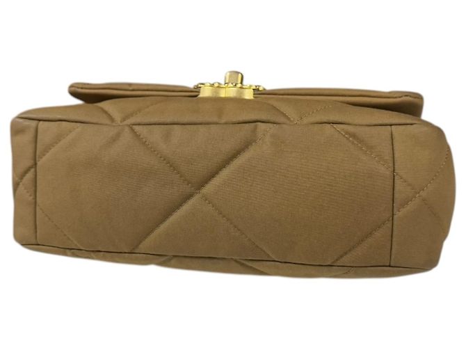 Borsa a Spalla Chanel 19 in Tela di Cotone Marrone - vista 5