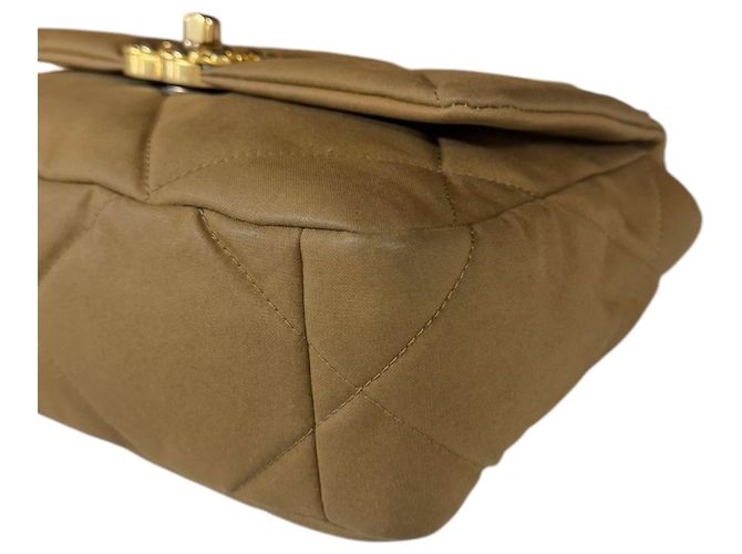 Borsa a Spalla Chanel 19 in Tela di Cotone Marrone - vista 8