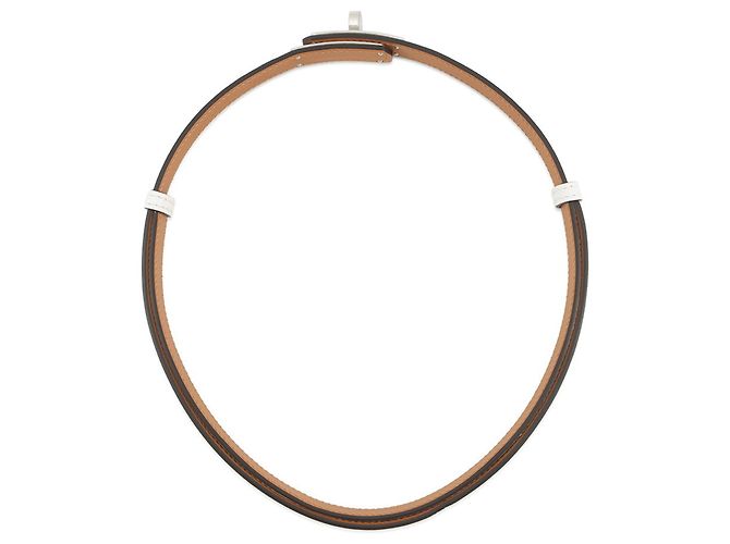 Cinturón Hermès Kelly 18 en cuero Epsom blanco Plata - vista 3